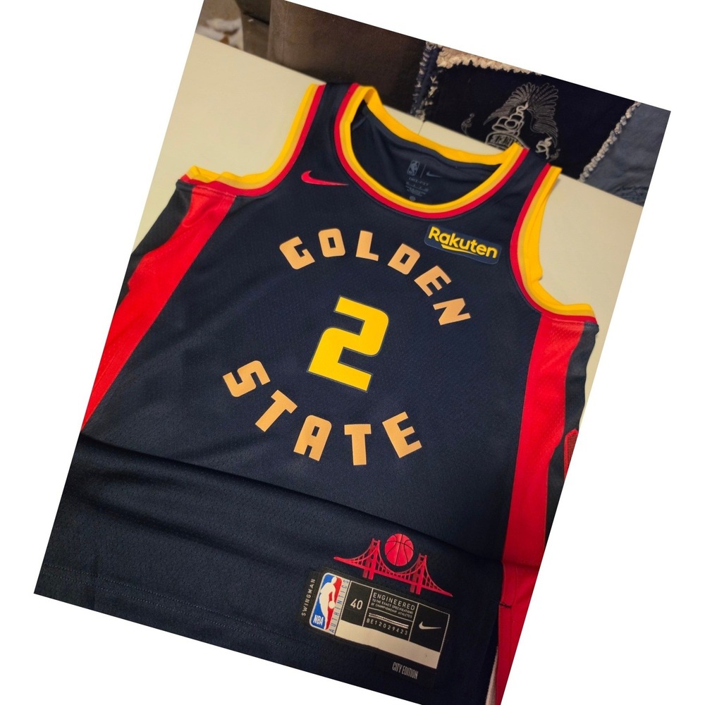 Nike Golden State Warriors Brandin Podziemski City Edition Jersey Navy Mens S 40